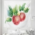 thumbnail image 1 of Fruits Tapestry, Watercolor Art Style Branch with Green Leaves and Ripe Organic, Fabric Wall Hanging Decor for Bedroom Living Room Dorm, 5 Sizes, Dark Coral Green White, by Ambesonne, 1 of 1