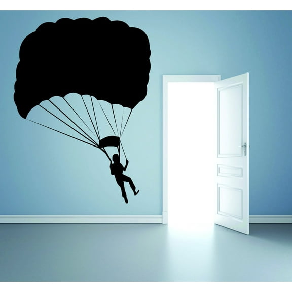 Wall Design Pieces Parachute Jumping Man Sky Diving 12x18 Inches