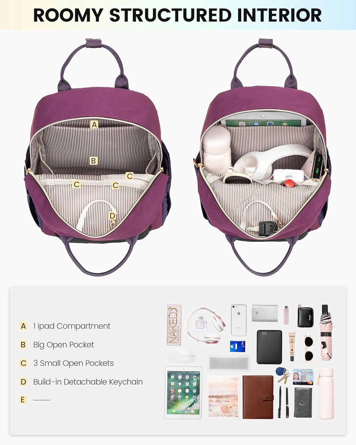 Lovevook Mini Backpack Purse for Women, Small Backpack Cute Fashion Daypack with USB Charging Port for Work Travel Daily Shopping Dating