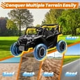 thumbnail image 4 of Joyracer 4X4 Jouet à Chevaucher 24 Volts UTV à 2 Places, 600 W 5 Mi/h Quad pour Enfants avec Télécommande, Rangement, Arc à Tirer pour Cadeau, 3 Vitesses, Musique Bluetooth, Noir, 4 of 11