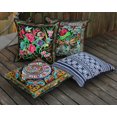 thumbnail image 4 of -juego de 4 fundas de almohada hechas a mano con bordado nacional para decoración del hogar del coche, funda de almohada cuadrada con textura de lino, 18 x 18 pulgadas-zt1 Feliz Sencillez, 4 of 4