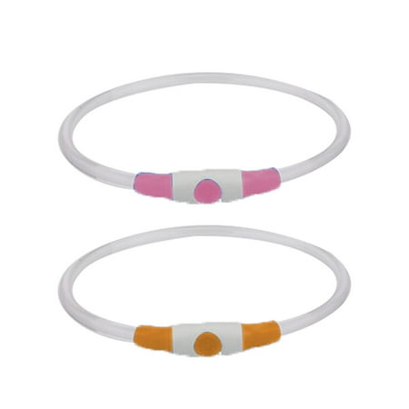 

LEDDogCollar LightUpDogCollars RechargeableDogLightsforNightWalking，Universal ReusableSafetyNecklace Pink + orange M F19527