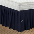 thumbnail image 5 of PiccoCasa Brushed Microfiber Bed Skirt, Elastic Dust Ruffle, Queen Navy Blue, 5 of 7