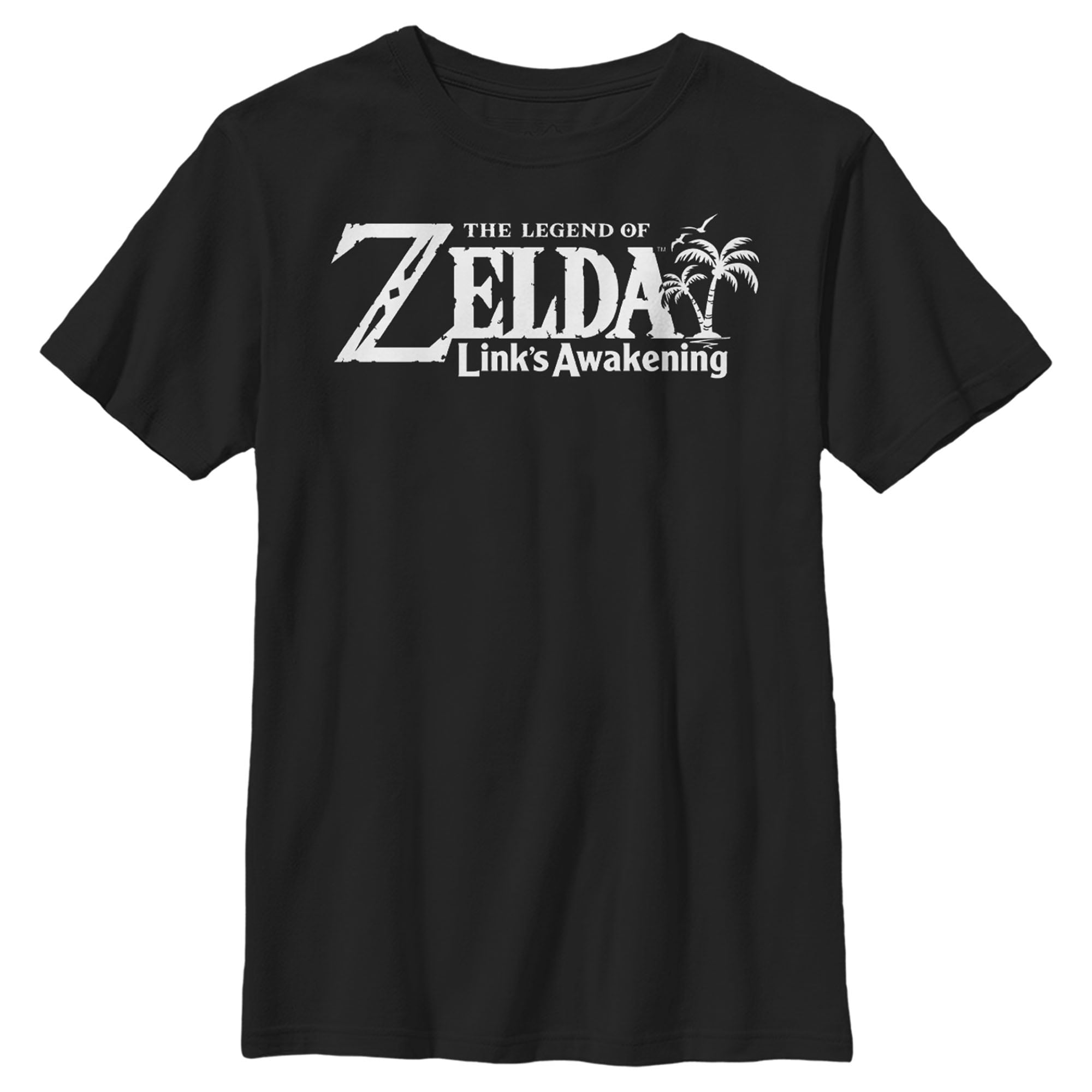 Boy s Nintendo Legend of Zelda Link s Awakening Classic Logo Graphic Tee Black Medium
