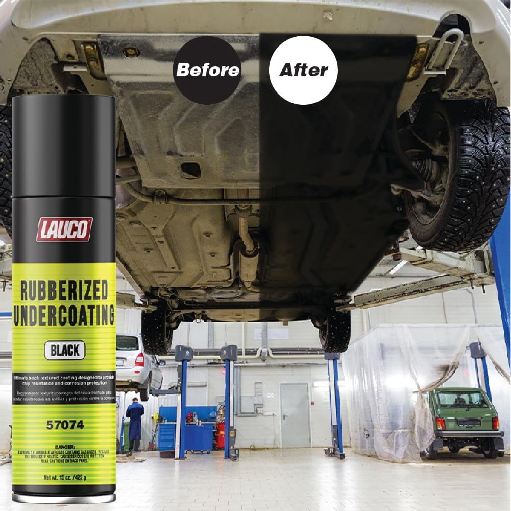Rubberized Undercoating Black Aerosol Spray Can 15oz Quantity: 6 Pack With Gun