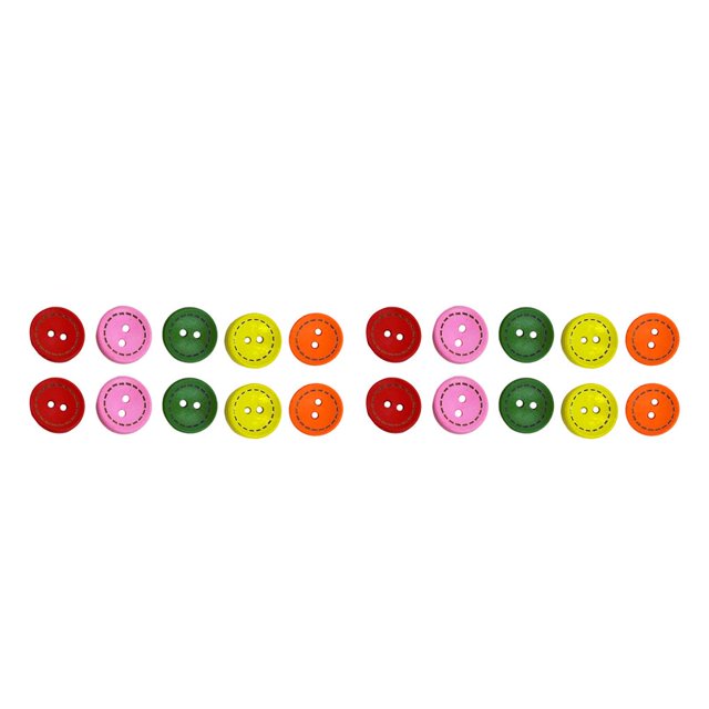 Sonducket Botones de mixtos, agujeros, línea discontinua, álbum de recortes, doméstico, manualidades, botón para suministros de costura, 15mm/50 piezas 2piezas Sonducket CBP266863
