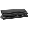 thumbnail image 1 of 6 Hole Punch, Portable Labor Saving Black Paper Hole Punch Adjustable With Non Slip Pad For School For Office Black, 1 of 8