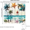 thumbnail image 5 of Plam Tree Beach Shower Curtain Ocean Sea Turtle Shower Curtain for Bathroom 72x72 Inch Waterproof Fabric Bathroom Curtain with 12 Hooks Coastal Starfish Bath Curtain Bathtub Decor, 5 of 6