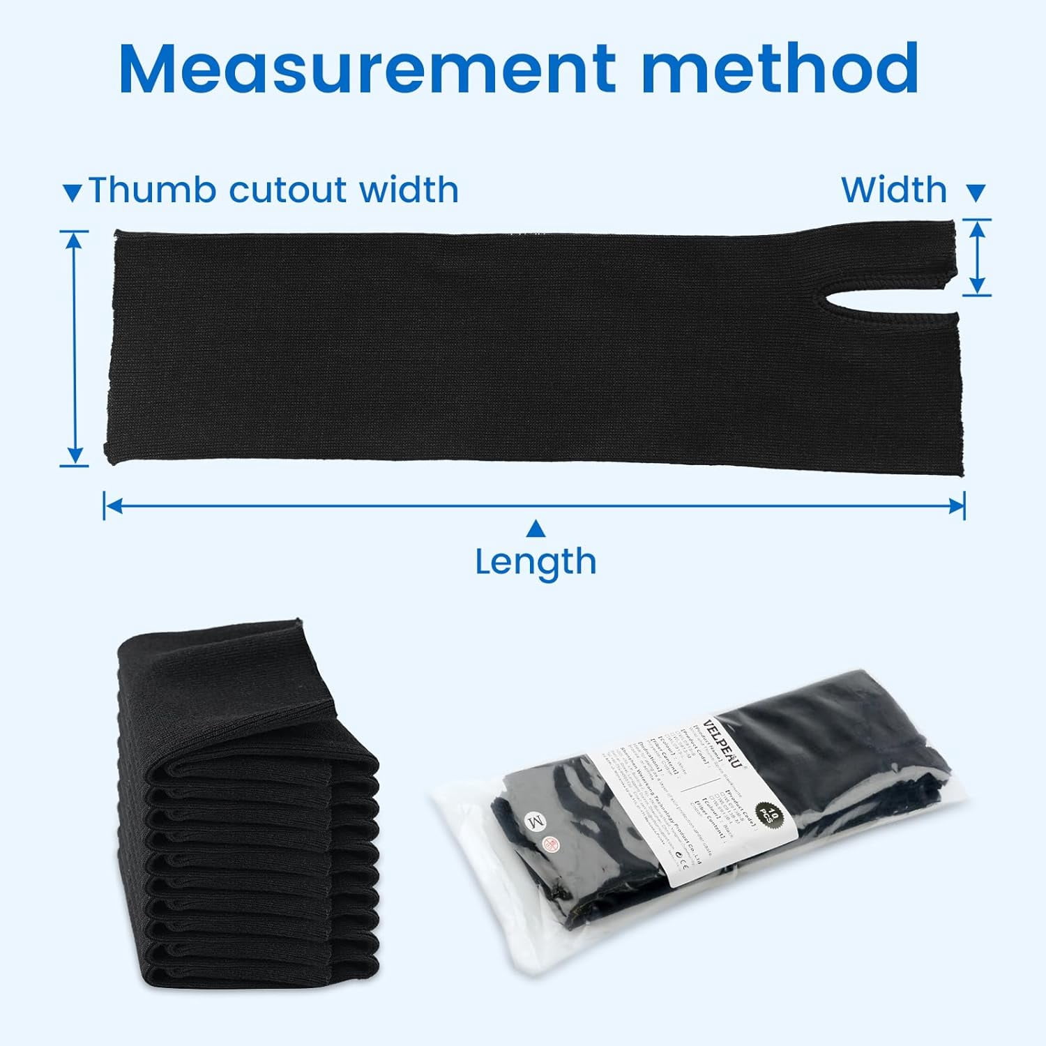 Velpeau, Elastic Cotton Stockinette Tubing, Light M, Black