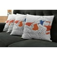 thumbnail image 5 of Ambesonne Modern Throw Pillow Cover 4 Pack, Woman Sketch in Polka, 16", Vermilion and Blue, 5 of 5