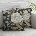Creowell Floral Wallpaper White Flowers Leaves Print Pillow Covers for
