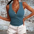 thumbnail image 3 of Aayomet Summer Tops For Women Women's Deep V Neck Slim Fitted Strap Crop Cami Tank Sleeveless Top,Blue M, 3 of 4