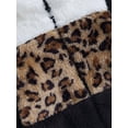 thumbnail image 5 of Child Girls Fleece Jacket, Long Sleeve Stand Collar Zip-up Leopard Print Winter Jacket, 5 of 6
