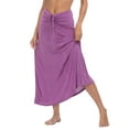 thumbnail image 5 of HDE Womens Ruched Cover Up Skirt Convertible Dress Swimsuit Coverup Orchid S, 5 of 6