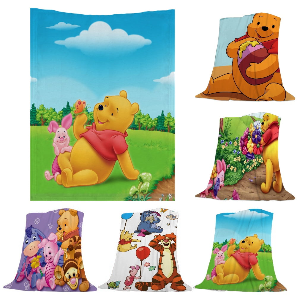 Winnie the Pooh Cartoon Throw Blanket UltraSoft Cozy Microfiber Fleece