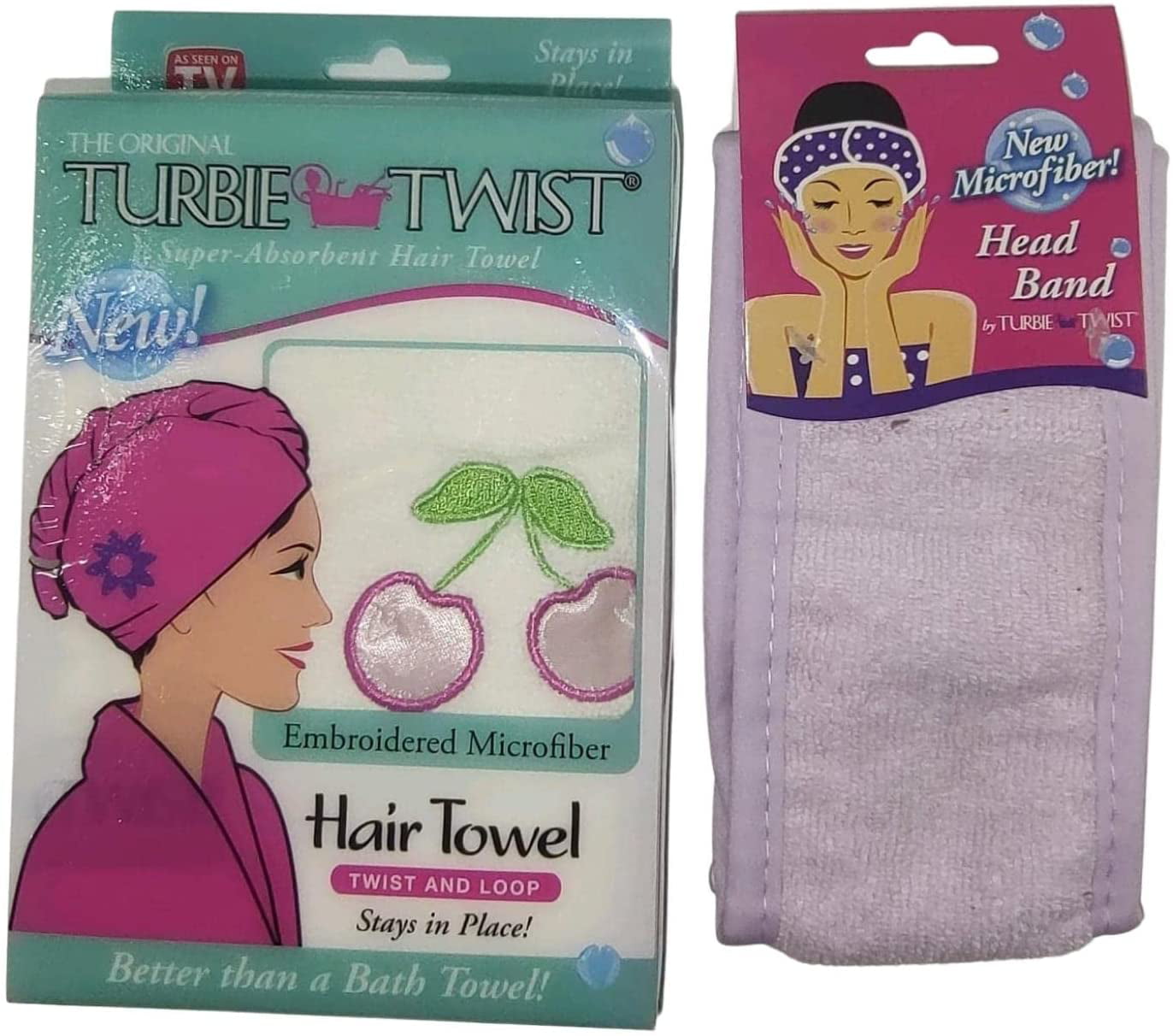 Turbie Twist  Microfiber Hair Towel-Cupcake/Sprinkles 2 pack 