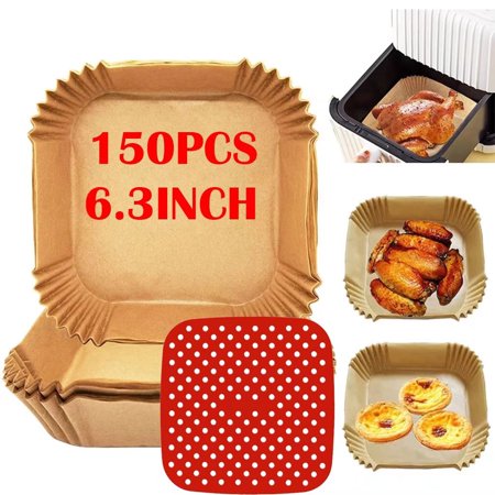 Square Air Fryer Disposable Paper Liner Non-Stick Baking Paper Liners WaterProof-150Pcs