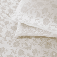 thumbnail image 2 of Say Yes Bedding Evonne 3-Piece Beige Jacquard Floral Jacquard Duvet Cover Sets, Queen, 2 of 4