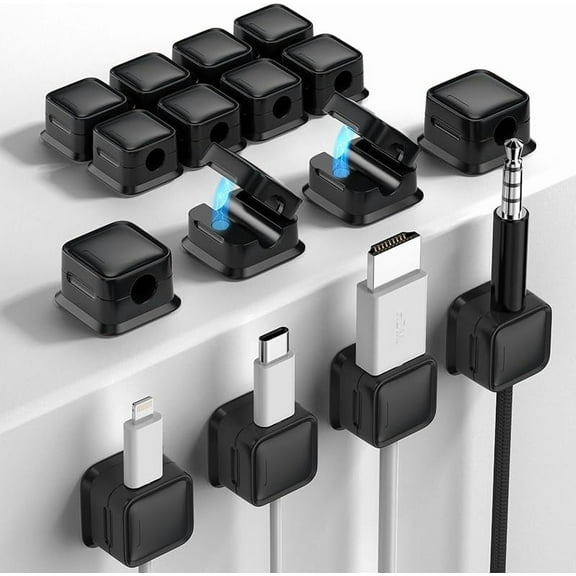 8 Pack Cord Organizer Holder,Costop Strong Adhesive Desk Cable Management Magnetic Easy Open,Organize Phone Charging Cords Wire Holder Organizer Neatly for Home,Office,Car,Desk,Nightstand