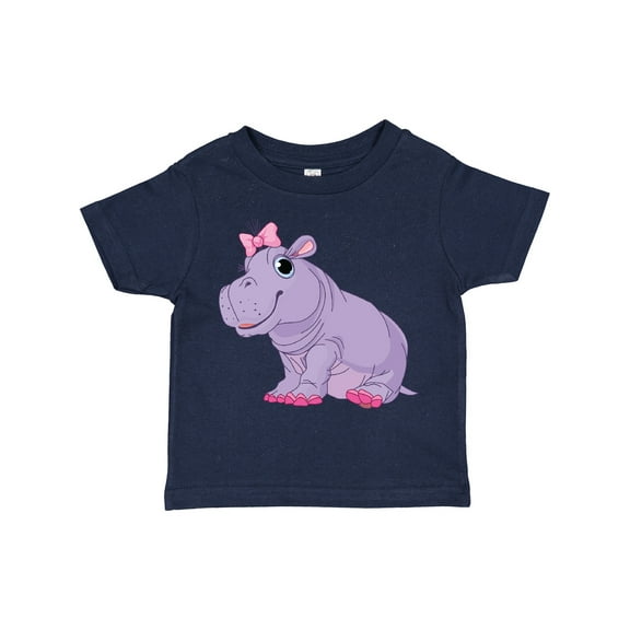 Inktastic Cute Purple Hippo Girls Toddler T-Shirt