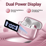 VEATOOL X15 Wireless Earbuds Bluetooth 5.3 Headphones,72H Hi-Fi Stereo Deep Bass Earphones with Noise Cancelling Mic IP7 Waterproof Sport Headset with LED Power Display for Laptop Pad Phones