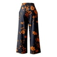 thumbnail image 5 of Travel Outfits Women Airport Women's Printed Elastic High Waist Wide Pants Casual Wide Leg Long Casual Belt Pocket Beautiful Clothes for Women Sweat Pants Set Pant Suits for Soft Navy 3XL, 5 of 5