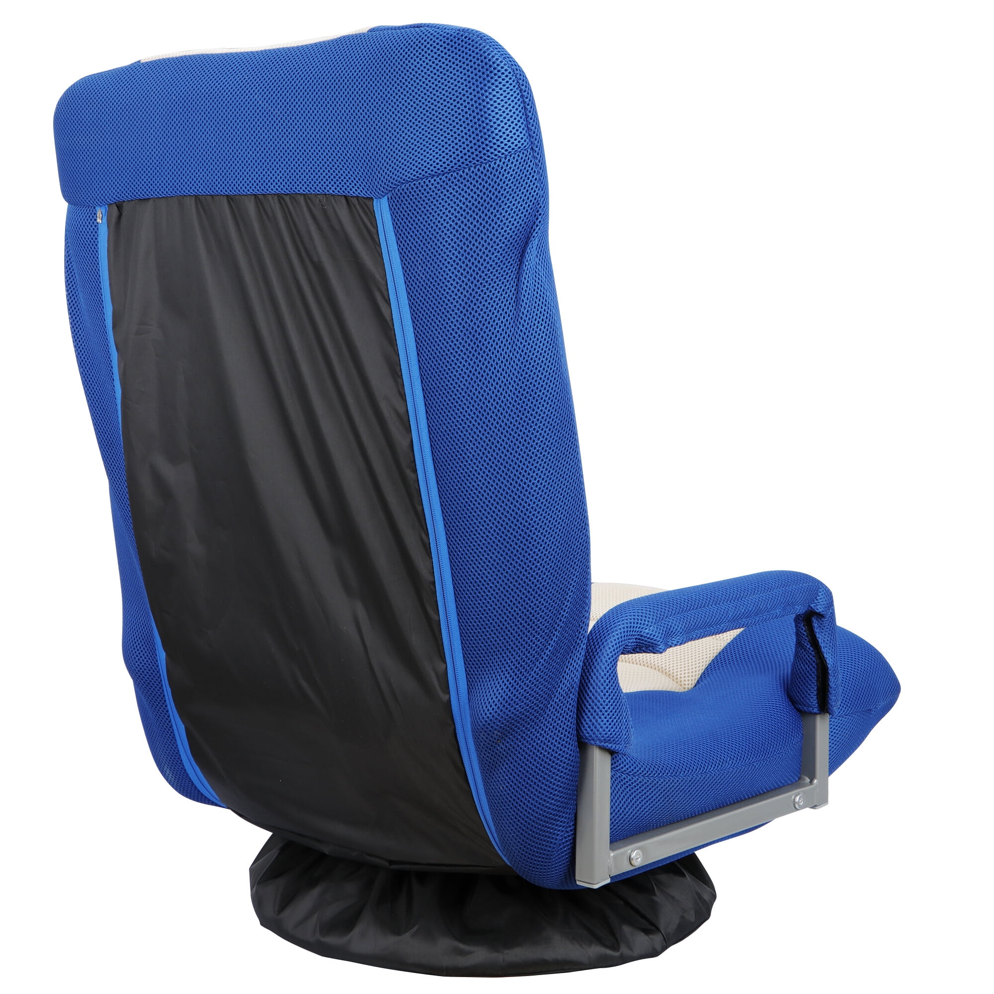 HomGarden 360 Degree Swivel Foam Gaming Floor Chair W/Armrests, Adjustable Folding Rocker 21" Wx28.7"H Blue