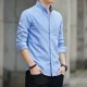 thumbnail image 2 of Ropa con Bolsillos Camisas y Blusas para Hombre Oficina Tops Lisos Hombre Blanco Negocios Manga Larga Cuello Nuevo en Botones Mangas S, 2 of 5