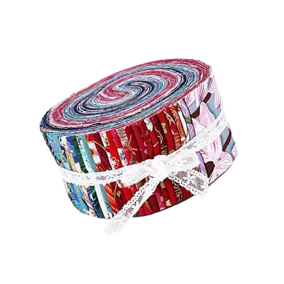 becaristey Roll Up Cotton Fabric Strips Jelly Rolls Quilting Craft Fabric Option1 C 36PCS