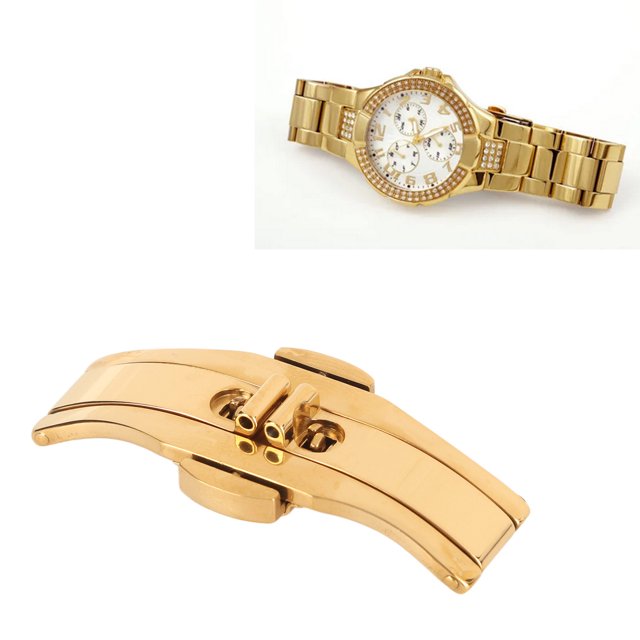 Watch Deployment Clasp, 6mm 19mm Accessory Unisex Watch Buckle Double Push Button For Women For Watch Band
