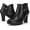 Black-2, variant on Pennysue Women's Thin Chunky Heel Ankle Booties Brown Zipper Short Boots For Women Size 8.5