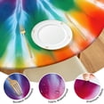 thumbnail image 4 of Colorful Rainbow Tie Dye Spiral Pattern Round Fitted Tablecloth with Elastic Edge,Dining Table Cover Waterproof,Outdoor Round Tablecloth for Camping,Dining,Indoor and Outdoor, 4 of 7