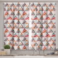thumbnail image 2 of Ambesonne Tribal Valance & Curtain, Watercolor Triangles, 55"x30", Orange Jade Green Pink, 2 of 6