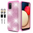 thumbnail image 1 of Value Pack + for Samsung Galaxy A02S A02s with Tempered Glass Glitter Hard Case Hybrid Cell Phone Case Glitter Shock proof Edge Slim Bumper Scratch Cover, 1 of 4