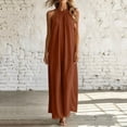 thumbnail image 6 of Tqcoqu Sleeveless Long Dress for Women,Boho Halter Maxi Sundress Casual Loose Dresses,Brown Women's S-XXL, 6 of 7