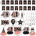 thumbnail image 2 of 40th Birthday Decorations for Women, 21pcs the Year 1986 Banner Balloon Party Supplies, Rose Gold 40 Year Old Birthday Backdrop, 40 Bday Honeycomb Centerpiece Hanging Swirls Sash Gifts, 2 of 6
