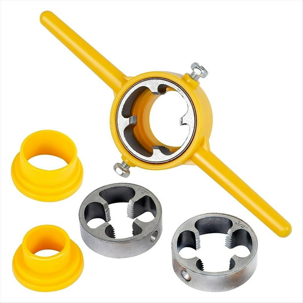 Juego de 6 herramientas para roscar tuberías de PVC, herramientas reutilizables para roscar tuberías, juego de matrices redondas de 1/2".
