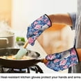 thumbnail image 4 of Cute Oven Mitts,Pioneer Flower Floral Print Pattern Oven Mitt 2-Pack Set,Kitchen Gloves for Oven,Heat Resistant Oven Mitts 7.7"x12", 4 of 7