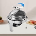 thumbnail image 1 of Ourlova Plateau à Rouler Anti-Frottement Buffet 6 Pintes Rond en Acier Inoxydable Chafer pour Traiteur Serveurs de Buffet et Réchauffeurs avec Fenêtre en Verre pour Mariages Fêtes Banquet Événements Remise des Diplômes, 1 of 7