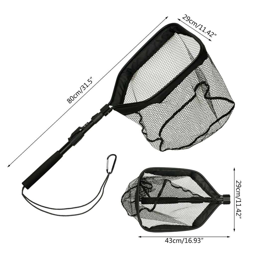 WINDLAND Fishing Net Landing Net, Aluminum Rod Handle EVA Grip Rubber Dip Fishing Net