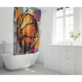 thumbnail image 4 of 4PCS Boys Shower Curtain Set - Basketball Sports Shower Curtain for Boys Bathroom Decor Basketball Shower Curtain with Bath Mat and 12 Hooks Basketball Bathroom Decor for Boys Teens Mens, 70" x 70", 4 of 6