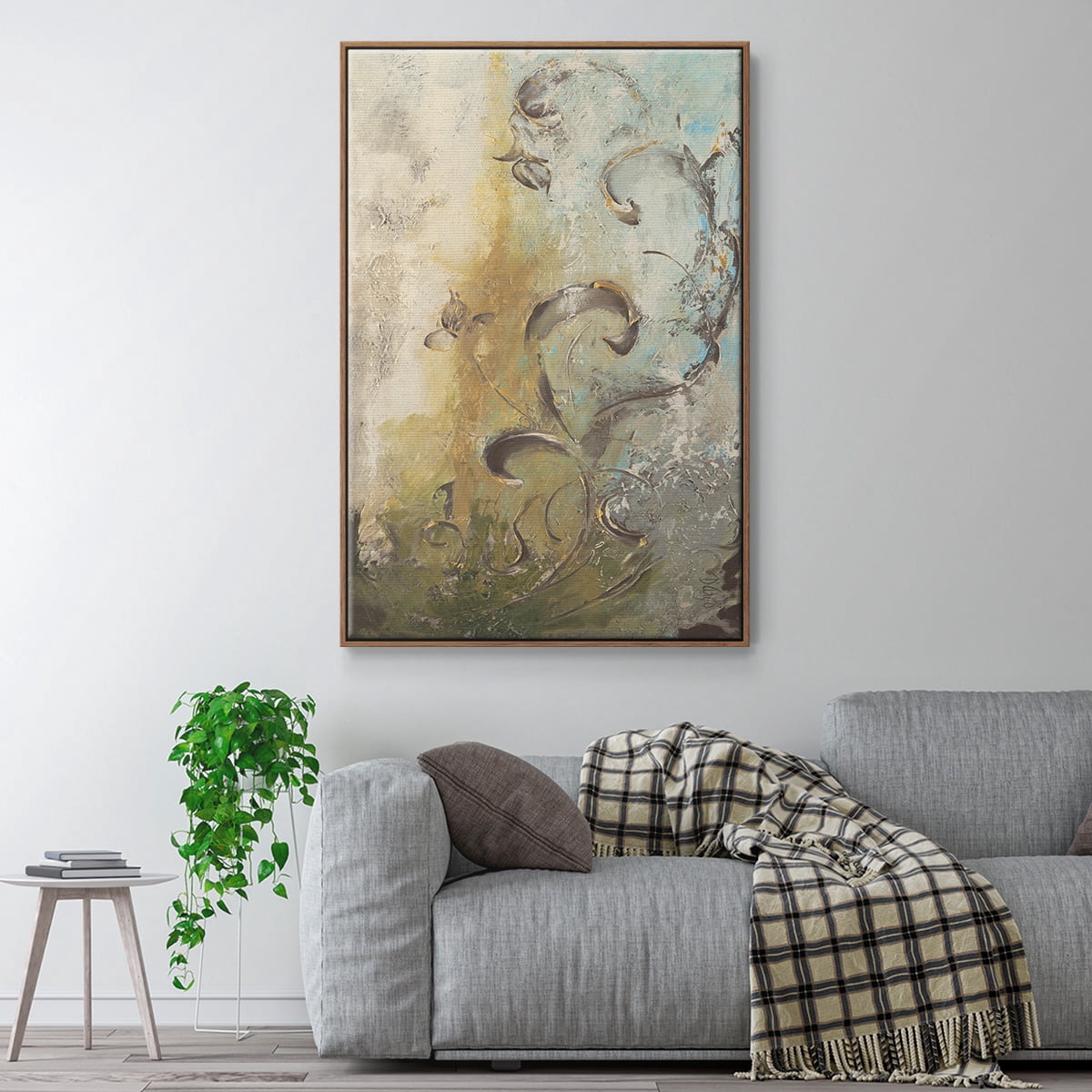 Enchanted Garden I Framed Premium Gallery Wrapped Canvas - Ready to Hang - 25 x 37 - Walnut Floating Frame