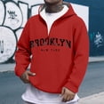 thumbnail image 1 of MHFRRA Sudadera con Capucha y Cremallera de Un Cuarto con Estampado de Letras, Cómoda y Casual, con Capucha y Cremallera Completa Interior Suave para Uso Diario y Actividades Al Aire Libre Rojo, 1 of 3