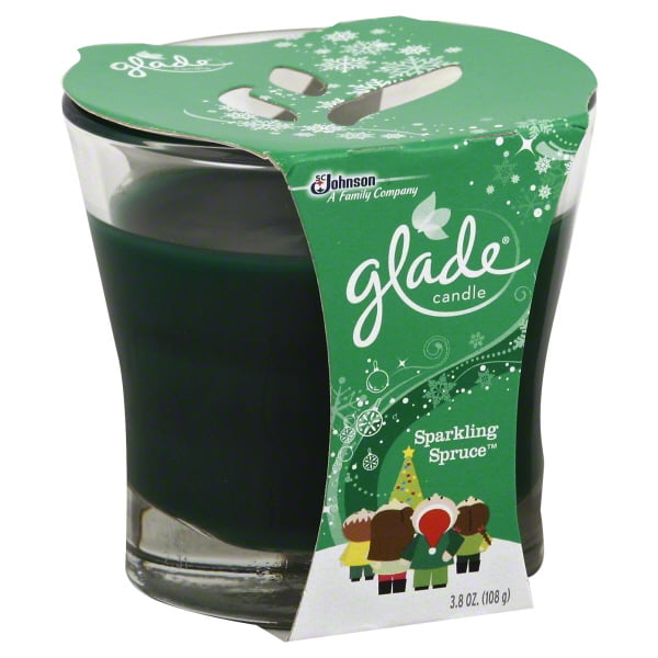 Glade Candle, Holiday Collection Sparkling Spruce, 3.8 oz.