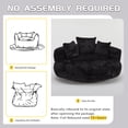 thumbnail image 5 of Hforesty 55" W Giant Adult Round Faux Fur Foam Filled Bean Bag Sofa With 3 Back Pillows,No Assembly, 5 of 10