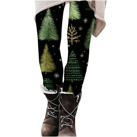 Iyufng Christmas Leggings for Women,High Waist Yoga Leggings Graphic Print Sports Stretch Plus Size Leggings,Christmas Fashion Casual Hip Lift Workout Pants