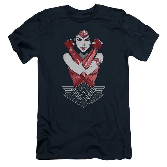 Wonder Woman Movie Amazon S/S Adult 30/1 T-Shirt Navy