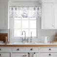 thumbnail image 3 of Nautical Ship Lighthouse Valance Curtains for Kitchen/Living Room/Bathroom/Bedroom Window, Rod Pocket Small Topper Half Short Window Curtains Voile Sheer Scarf, Ocean Anchor Rudder Lines Art 42"x18", 3 of 8