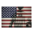 thumbnail image 1 of Soccer Cutting Board, Composite Double Exposure Image of a Soccer Player and American Flag Usa Run, Decorative Tempered Glass Cutting and Serving Board, Large Size, Beige Blue Red, by Ambesonne, 1 of 1