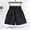 Black, variant on Amidoa Solid Color Girl Shorts Elastic Waist Wide Leg Casual Summer Shorts,Green,12-13Years